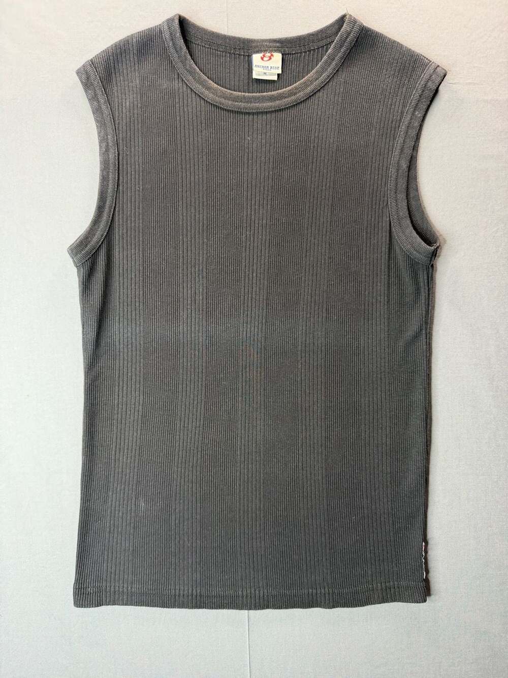 Anchor Blue Vintage Y2K Ribbed Tank Top Women’s Med Cotton Blend USA Made